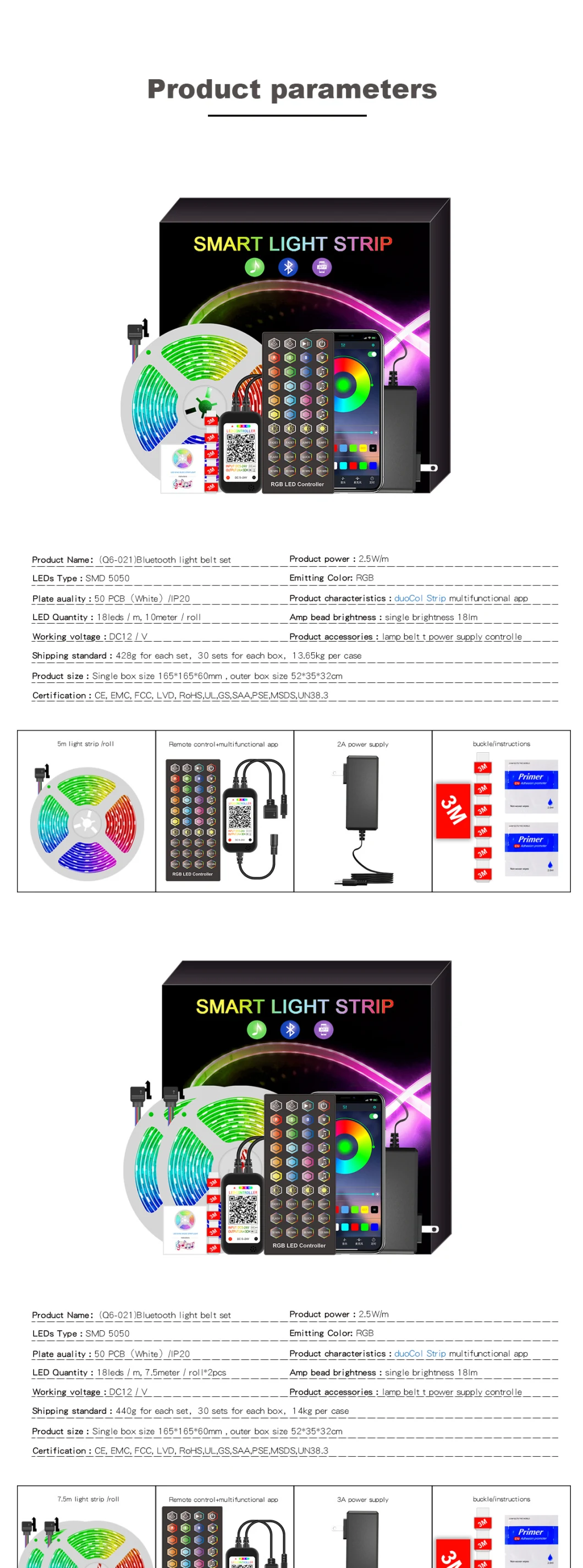 Wholesale 12V 5050 RGB Bluetooth Back Flexible SMD LED Strip Lights with 5m 10m 15m 20m 30m 40m for Outdoor Party Wedding Christmas Decoration
