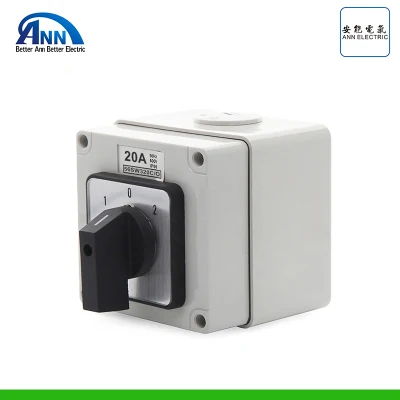 IP66 Waterproof 3 Pole 20A Square Types 3 Phase Manual Change Over Switch